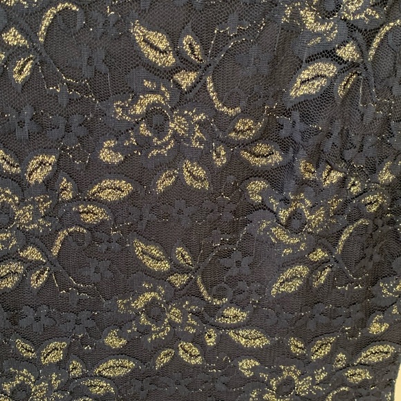 Forever 21 body con gold embroidered black dress - Picture 3 of 10